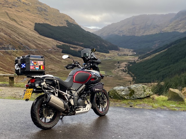 My Suzuki V-Strom - Feb 2023 at the Rest and Be Thankful in Argyll
